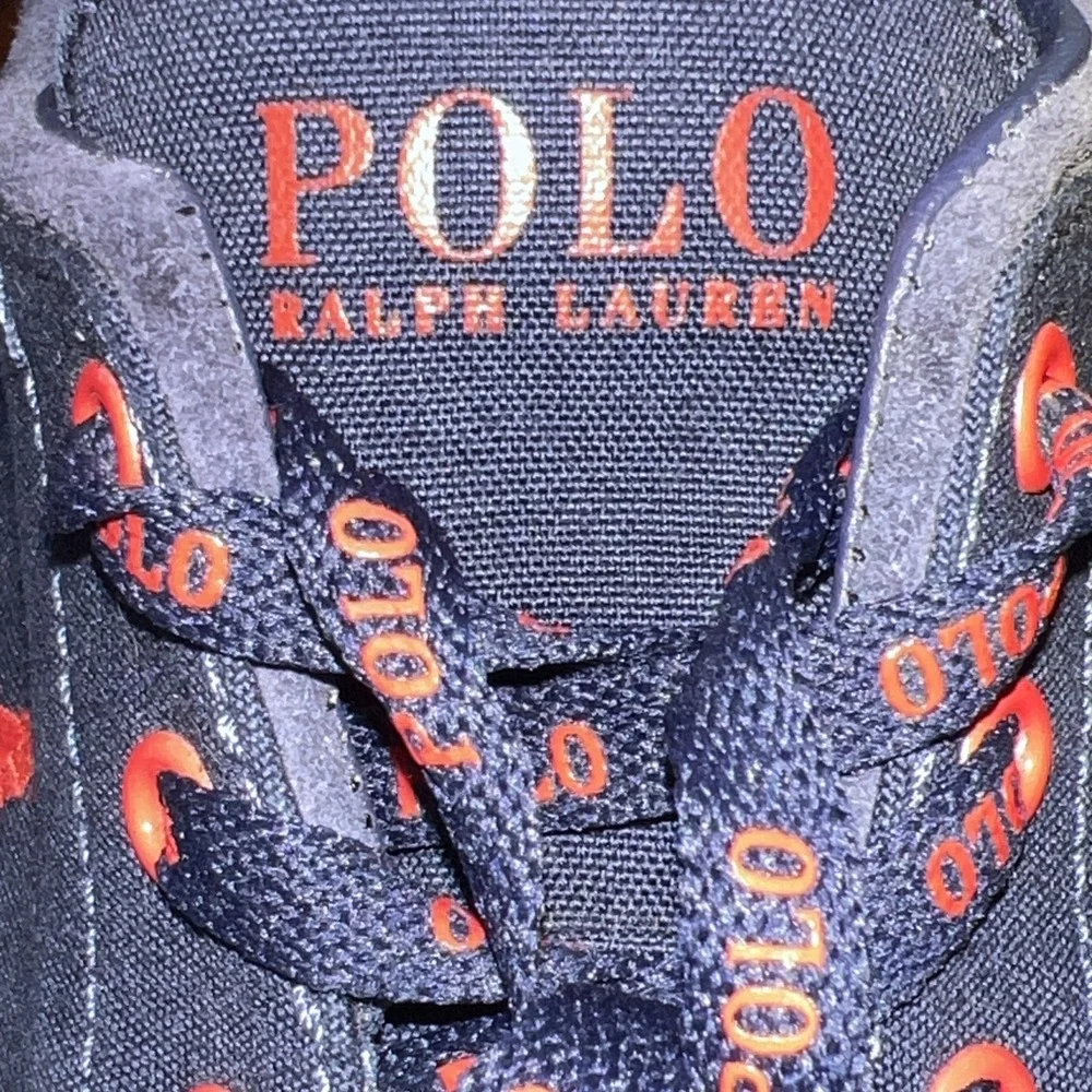 Polo Ralph Lauren Faxon X Cotton Suede Blue Sneakers Shoes Men Sz 10 Nautical